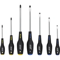 Set Surubelnite CrV, varf magnetic maner cauciuc 7buc. Set Surubelnite CrV, varf magnetic maner cauciuc 7buc.