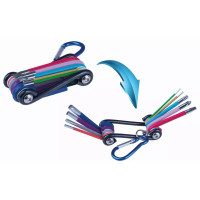 Set de scule multifuncționale pentru bicicletă set 9 buc., CRV, culoare, carabină
