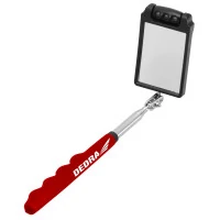 Oglindă de inspecție 50x70mm LED, telescopică 320-885mm, dreptunghiulară