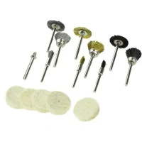 Perii de sârmă si pâsle de lustruit, set 15 buc. Perii de sârmă si pâsle de lustruit, set 15 buc.