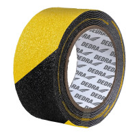 Bandă antiderapantă 50mmx18m, PVC galben&negru, grosime 0,13mm Bandă antiderapantă 50mmx18m, PVC galben&negru, grosime 0,13mm