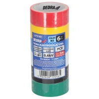 Bandă izolatoare electrică PCV mix 19mmx3m set 6 buc. Bandă izolatoare electrică PCV mix 19mmx3m set 6 buc.