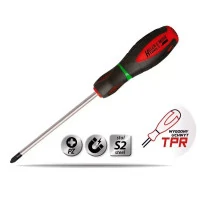 Şurubelnită în cruce Pozidriv PZ3x150mm,otel S2,mâner din 3-materiale Şurubelnită în cruce Pozidriv PZ3x150mm,otel S2,mâner din 3-materiale