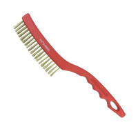 Perie de sârmă, 3 rânduri, alamă, 340 mm, mâner de plastic