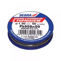 Cositor cu flux 1,5mm, 50g, 50%SN, Pb50Sn50 Cositor cu flux 1,5mm, 50g, 50%SN, Pb50Sn50