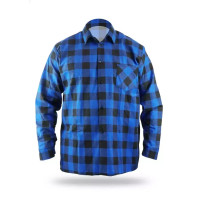 Cămaşă din flanelă albastru, dimensiune M, 100% bumbac