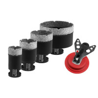 Set de coroane diamantate 28, 35, 45, 68 mm, ghidaj pentru burghie Set de coroane diamantate 28, 35, 45, 68 mm, ghidaj pentru burghie