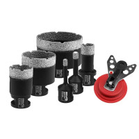 Set de coroane diamantate 6,8,20,35,50,68mm, ghidaj pentru burghie Set de coroane diamantate 6,8,20,35,50,68mm, ghidaj pentru burghie