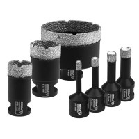 Set de coroane diamantate 6,8,10,12,28,35,68mm, ghidaj pentru burghie Set de coroane diamantate 6,8,10,12,28,35,68mm, ghidaj pentru burghie