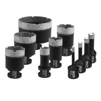 Set de coroane diamantate 6,8,10,12,20,28,35,40,45,68mm, ghidaj pentru burghie Set de coroane diamantate 6,8,10,12,20,28,35,40,45,68mm, ghidaj pentru burghie
