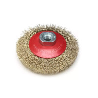 Perie de disc din sarma alama 100mm, filet M14 Perie de disc din sarma alama 100mm, filet M14