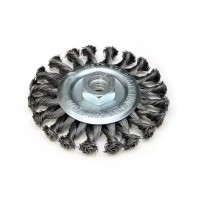 Perie de disc din sarma otel 115mm, filet M14, sarma impletita Perie de disc din sarma otel 115mm, filet M14, sarma impletita