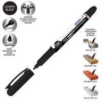 Marker industrial negru 1mm, 2buc Marker industrial negru 1mm, 2buc
