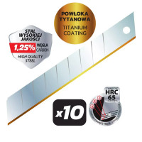 Lame segmentate de precizie cu acoperire de titan 18mm 10 buc. Lame segmentate de precizie cu acoperire de titan 18mm 10 buc.