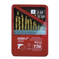 Set de burghie pentru metal HSS+cobalt+TiN, 19buc, 135°