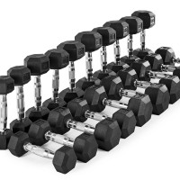 Set gantere hexagonale compacte cu strat de cauciuc 1-10 kg