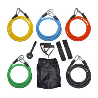 Set benzi elastice fitness din latex 5 nivele – cu mânere, ancoră ușă și husă transport