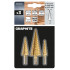 Burghie in trepte 4-12, 4-20, 4-32 mm, TiN, set de 3 bucati. [2]