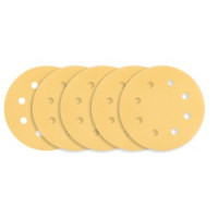 Hartie de slefuit cu suport Velcro 180 mm, K180, 5 buc, cu 8 gauri pentru slefuitor 59G263