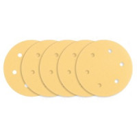 Hartie de slefuit cu suport Velcro 225 mm, K120, 5 buc, cu 6 gauri pentru slefuitor 59G264, 59G265