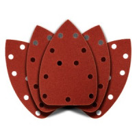 Hartie de slefuit cu suport Velcro delta 140 x 140 x 80 mm, K120, 5 buc, cu gauri Hartie de slefuit cu suport Velcro delta 140 x 140 x 80 mm, K120, 5 buc, cu gauri