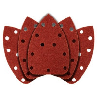 Hartie de slefuit cu suport Velcro delta 140 x 140 x 80 mm, K40, 5 buc, cu gauri