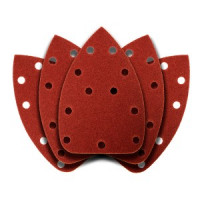 Hartie de slefuit cu suport Velcro delta 140 x 140 x 80 mm, K80, 5 buc, cu gauri Hartie de slefuit cu suport Velcro delta 140 x 140 x 80 mm, K80, 5 buc, cu gauri
