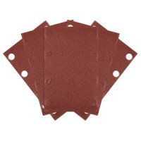 Hartie de slefuit Velcro, dreptunghiulara, 80 x 130 mm, P120, 5 buc, cu 8 gauri, pentru 04-623
