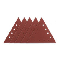 Hartie de slefuit Velcro K180, triunghiulara cu 12 gauri, 5 buc. pentru slefuitor 59G264 Hartie de slefuit Velcro K180, triunghiulara cu 12 gauri, 5 buc. pentru slefuitor 59G264