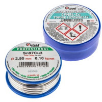 Kit lipire instalatii din cupru,fludor 97%Sn,3%Cu, sarma diam 2.5mm, 100g si pasta decapanta 30 ml (blister)
