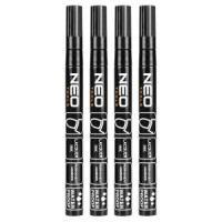 Marker de constructie, negru, permanent, rezistent la apa, lac, aluminiu, 4 buc.