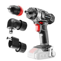 Masina de gaurit/insurubat , Energy+ 18V, Li-Ion, suport detasabil de 10 mm, plus adaptor unghiular si adaptor de colt, fara acumulator Masina de gaurit/insurubat , Energy+ 18V, Li-Ion, suport detasabil de 10 mm, plus adaptor unghiular si adaptor de colt, fara acumulator