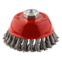 Perie cupa evazata, sarma,  100 mm x M14, INOX