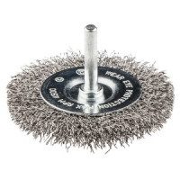 Perie disc 75mm x 6 cu ax, sarma inox ondulata 0.3mm Perie disc 75mm x 6 cu ax, sarma inox ondulata 0.3mm