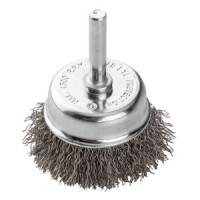 Perie tip cupa 50 mm, sirma incretita, otel, cu tija de 6 mm Perie tip cupa 50 mm, sirma incretita, otel, cu tija de 6 mm