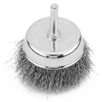 Perie tip cupa 70 mm, sirma incretita, otel, cu tija de 6 mm Perie tip cupa 70 mm, sirma incretita, otel, cu tija de 6 mm