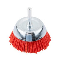 Perie tip cupa 75 mm, nylon, cu tija de 6 mm, pentru lemn