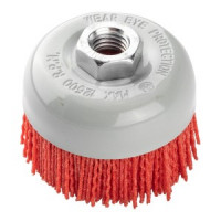 Perie tip cupa 75 mm, nylon, M14, pentru lemn Perie tip cupa 75 mm, nylon, M14, pentru lemn