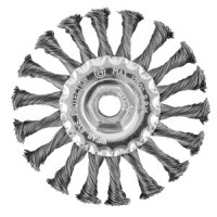Perie tip roata 115 mm, sirma de otel rasucita, M14 Perie tip roata 115 mm, sirma de otel rasucita, M14