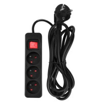 Prelungitor 3m, 3x1.5mm2, 3G, negru, ON/OFF Prelungitor 3m, 3x1.5mm2, 3G, negru, ON/OFF