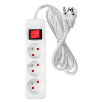 Prelungitor 5m, 3x1.5mm2, 3G, alb, ON/OFF