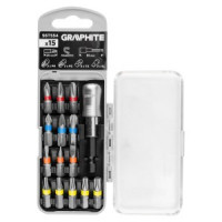 Set de biti SL3/4/5, PH1/2/3, PZ1/2/3, TX10/15/20/25/30 x 25 mm, cu suport biti magnetic, 65 mm, 15 buc.