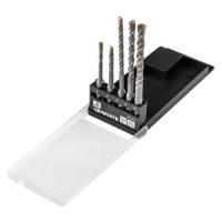 Set de burghie pentru beton SDS Plus cu varf dublu din carbid 5 x 6 x 110 mm, 6 x 8 x 10 x 160 mm, set 5 buc Set de burghie pentru beton SDS Plus cu varf dublu din carbid 5 x 6 x 110 mm, 6 x 8 x 10 x 160 mm, set 5 buc