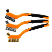 Set de perii de sarma de 3 bucati, 3x7 randuri (Perii din sarma de otel, nailon si alama. Peria este profilata pentru a creste eficienta curatarii).