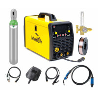 Pachet complet sudura MIG/MAG: MIG 210 Intensiv, 230 V, 200 A, Butelie corgon 8l (plina), rola otel 5kg - 0.8mm