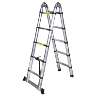 Scara telescopica dubla aluminiu BISONTE STR3032 2×5 trepte, inaltime maxima 3.2 m Scara telescopica dubla aluminiu BISONTE STR3032 2×5 trepte, inaltime maxima 3.2 m
