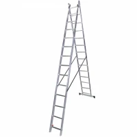 Scara dubla aluminiu BISONTE STR214 2 x 14 trepte inaltime maxima 6,8 m Scara dubla aluminiu BISONTE STR214 2 x 14 trepte inaltime maxima 6,8 m