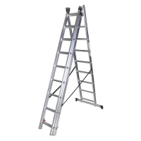 Scara tripla aluminiu BISONTE STR309 3 x 9 trepte inaltime maxima 5.89 m Scara tripla aluminiu BISONTE STR309 3 x 9 trepte inaltime maxima 5.89 m