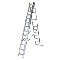 Scara tripla aluminiu BISONTE STR313 3 x 13 trepte inaltime maxima 9.25 m Scara tripla aluminiu BISONTE STR313 3 x 13 trepte inaltime maxima 9.25 m