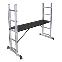 Schela cu scara dubla aluminiu BISONTE STR0505 inaltime maxima 1.4 m, lungime 1.6 m Schela cu scara dubla aluminiu BISONTE STR0505 inaltime maxima 1.4 m, lungime 1.6 m